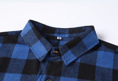 Camisa de Cuadros con Bolsillos y Solapas para Hombre - Manga Larga Otoño - Image 4