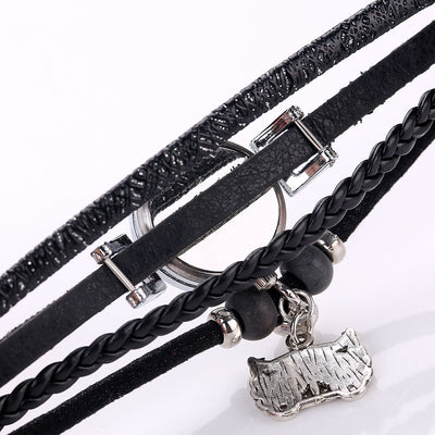 Pulsera Reloj con Dije de Búho Tejido a Mano - Image 18