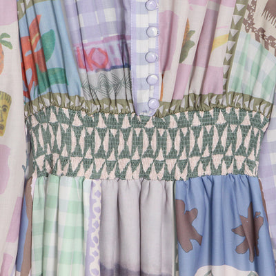 Vestido Largo Estilo Resort con Cuello de Pie y Mangas Largas Estampado para Mujer - Image 13