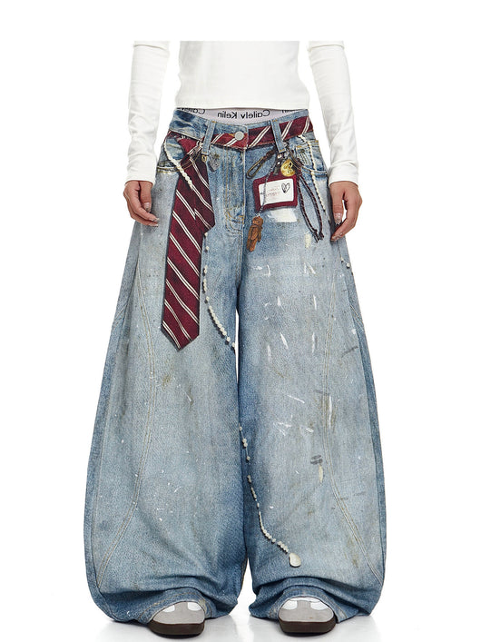 Jeans Bootcut Retro Tie-Dye Holgados para Hombre - Image 11