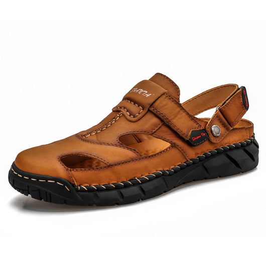 Sandalias Grandes para Hombre con Velcro y Detalles Cosidos - Image 3