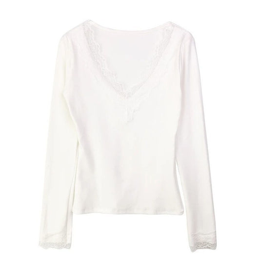 Camiseta Interior Escote V con Encaje