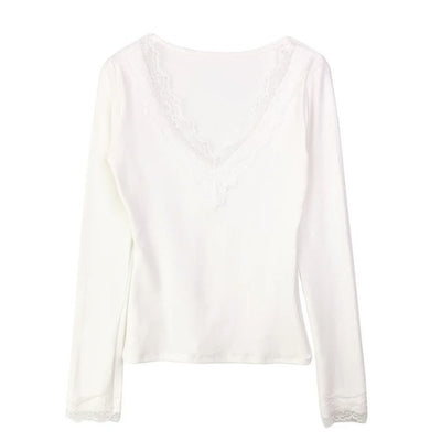 Camiseta Interior Escote V con Encaje
