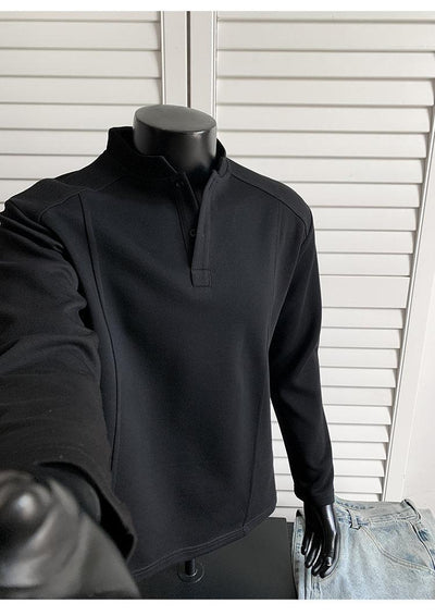 Suéter Polo de Cuello Alto con Parches y Manga Larga para Hombre - Image 13