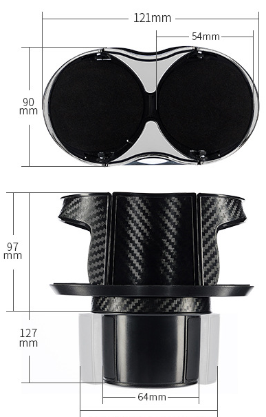 Portavasos Ajustable para Auto con Base de Carbono - Soporte para Bebidas de Dos Piezas - Image 10