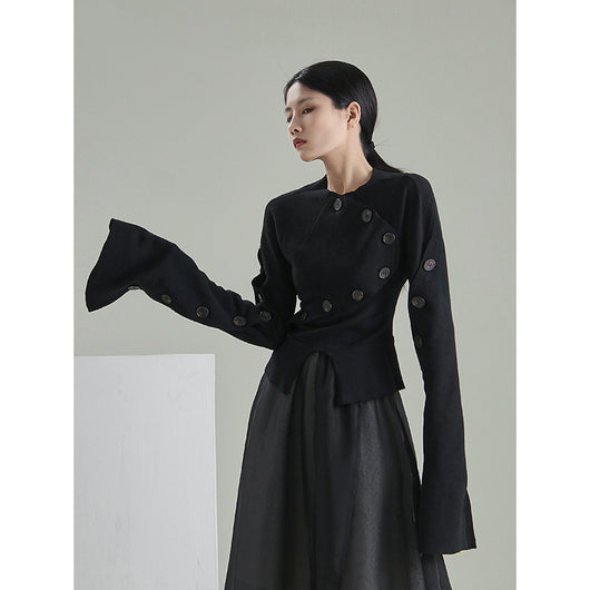 Camisa Larga Irregular con Botones - Image 9