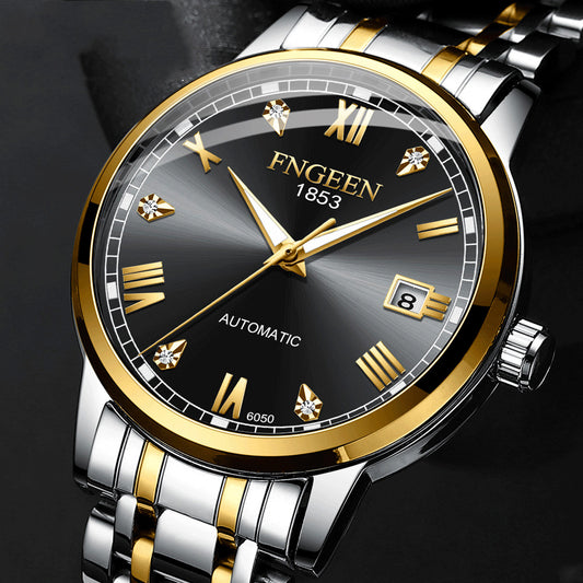 Reloj Automático de Acero Inoxidable Estilo Cinturón Ejecutivo Impermeable con Luminiscencia