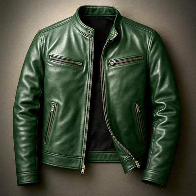 Chaqueta de Cuero PU para Motociclista con Cuello Alzado - Image 8