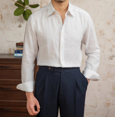Camisa de Lino Manga Larga Delgada - Image 11