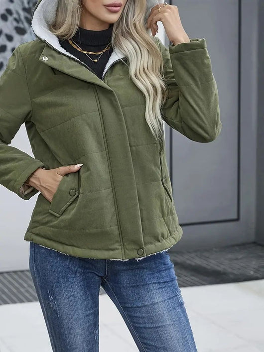 Abrigo de Invierno con Forro Polar y Capucha - Estilo Preppy Elegante para Mujer - Image 28