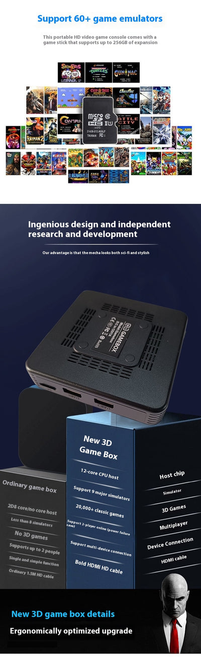 G11 Pro Dual System TV Set-top Box Open Source Game Console with 128GB TF card, two wireless controllers, remote, and accessories. - Image 8