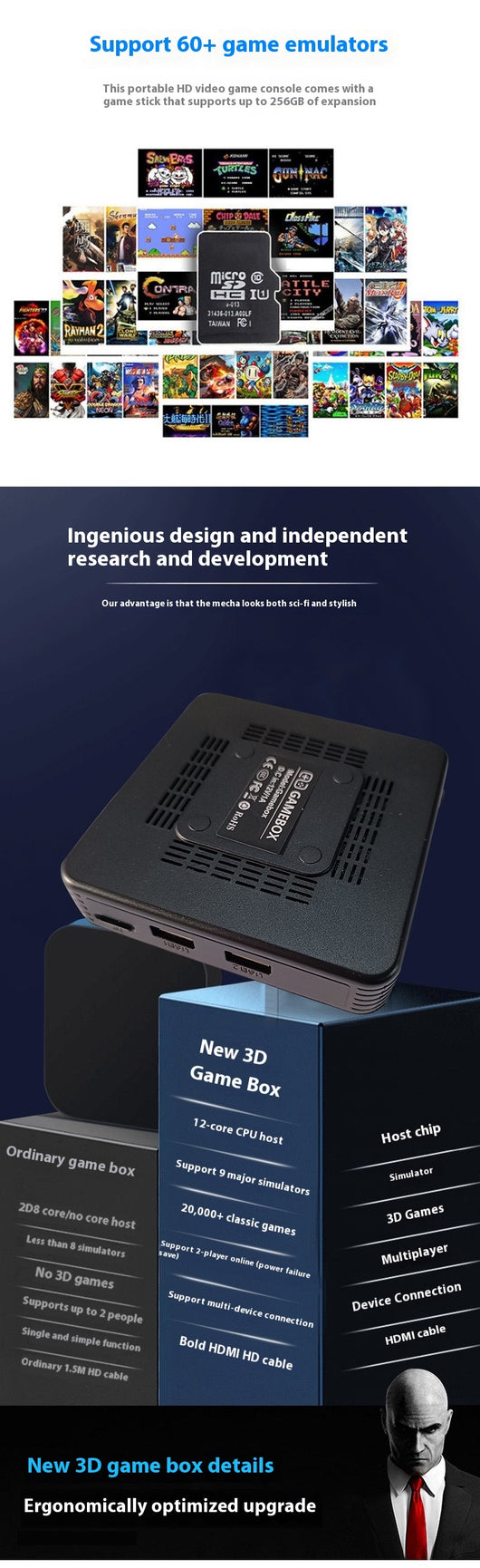 G11 Pro Dual System TV Set-top Box Open Source Game Console with 128GB TF card, two wireless controllers, remote, and accessories. - Image 8