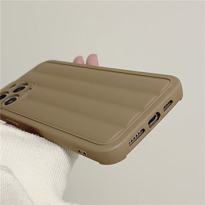 Funda para Teléfono Estilo Té con Leche - Diseño de Rayas Creativas - Image 3