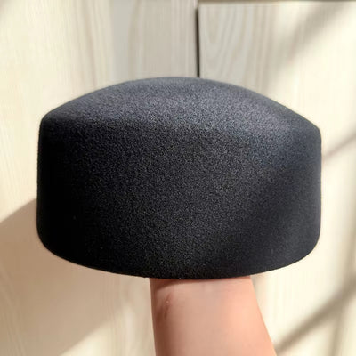 Boina Francesa Elegante de Fieltro Oscuro para Mujer - Image 4
