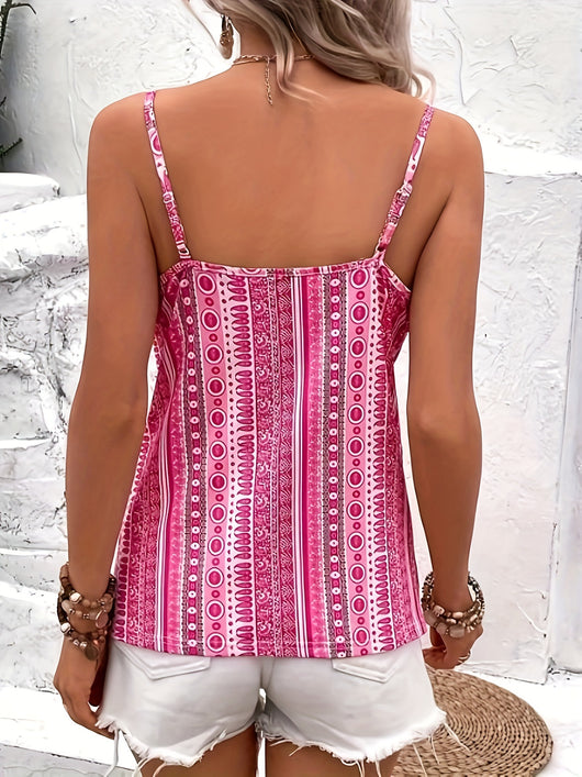 Blusa Retro Étnica con Estampado de Cadena Italiana y Escote en V - Image 21