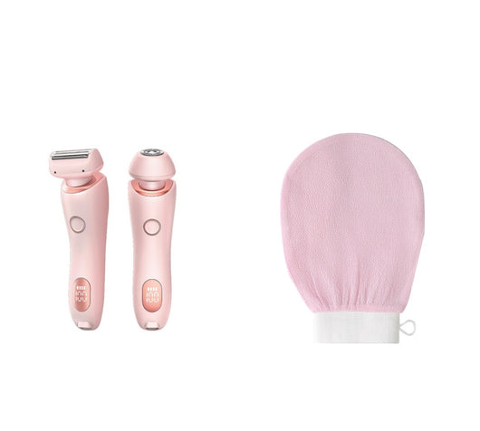Light blue 2-in-1 electric shaver for women with interchangeable foil and epilator heads, digital display. - Image 26