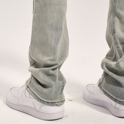 Pantalones Casuales para Hombre Amarillo Mostaza con Desgaste Artesanal - Image 16