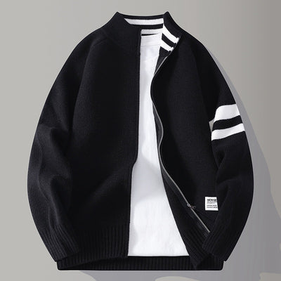 Chaqueta Térmica Tejida para Hombre con Cuello Mock y Mangas Largas - Image 8