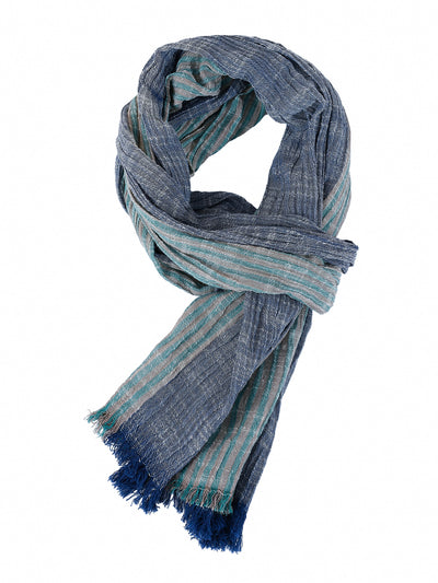 Bufanda Delgada a Rayas para Hombre - Azul Marino Primavera Verano - Image 33