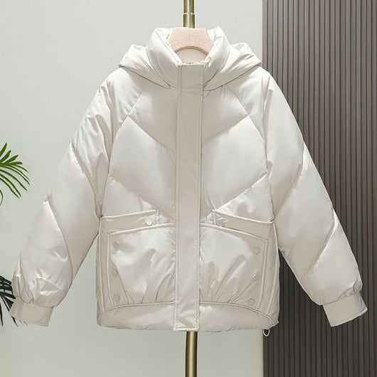 Chaqueta Acolchada Suelta con Capucha - Estilo Bread Cotton - Image 16
