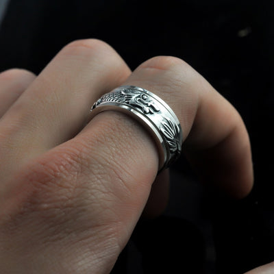 Anillo de Plata Tailandesa Vintage para Hombre - Diseño Artesanal Exclusivo
