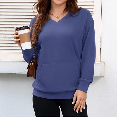 Blusa Larga de Manga Larga para Talla Grande - Otoño e Invierno - Image 15
