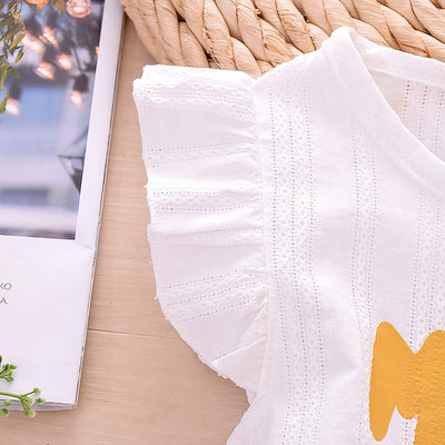 Conjunto de Dos Piezas Infantil con Blusa de Vuelos y Shorts Jacquard Floral - Image 16