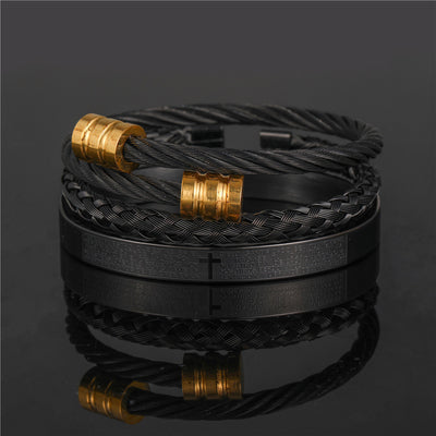 Pulsera de Acero Titanio Estilo Punk con Diseño Romano - Image 21