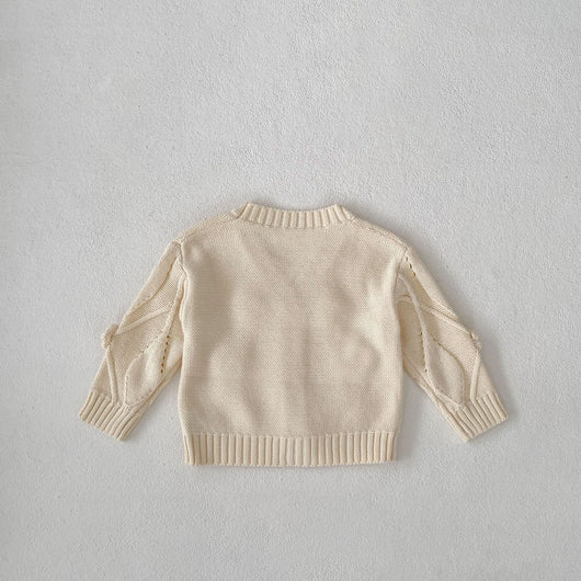 Cardigan Infantil Tejido a Mano con Flores - Image 13
