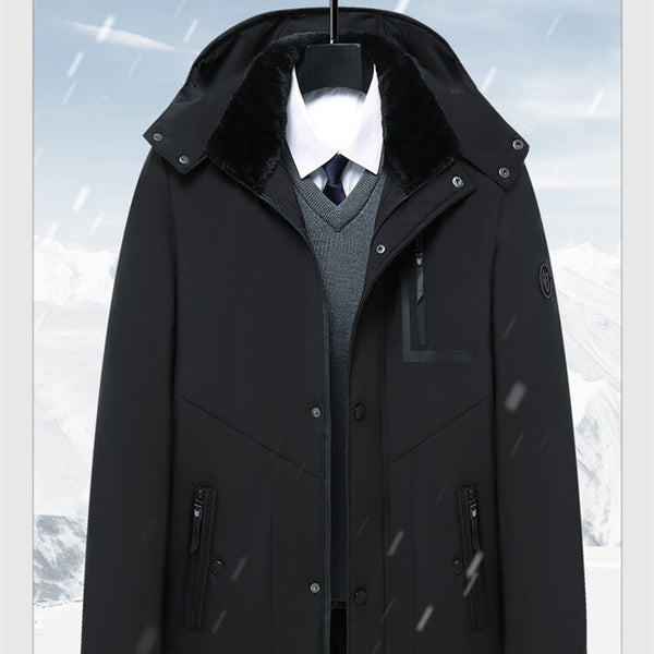 Abrigo de Invierno para Hombre con Gorro Removible - Algodón Grueso