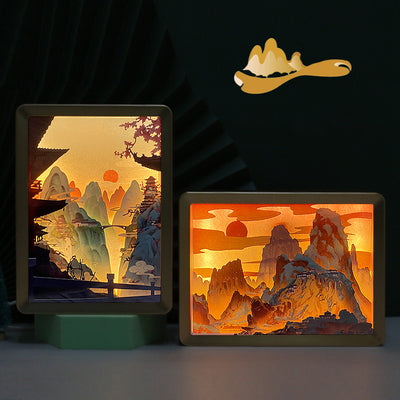 Lámpara Nocturna de Papel Tallado - Arte Paisajístico DIY Vintage - Image 11