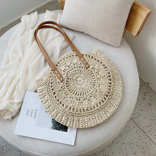 Bolsa Tejida de Paja con Flores Caladas - Image 11