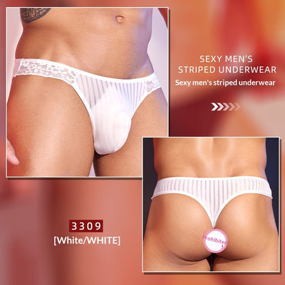 Tanga Masculino de Encaje Ligero a Rayas - Diseño Sensual - Image 5