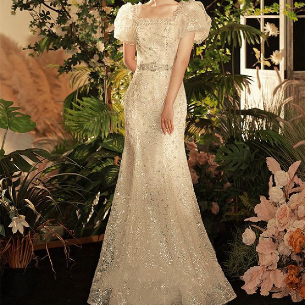 Vestido Sirena de Gasa Elegante para Mujer