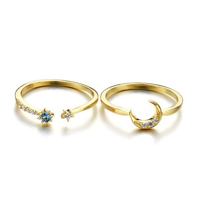 Anillo de Plata S925 con Estrella y Luna de Circón - Image 10