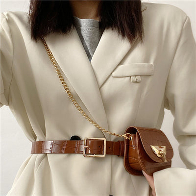 Cinturón Decorativo y Bolsa de Cintura para Mujer - Estilo Europeo y Americano - Image 7