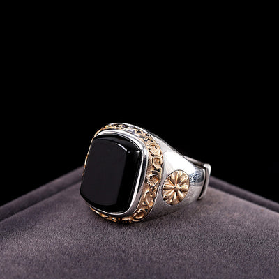 Anillo de Ágata Negra Personalizado para Hombre - Image 8