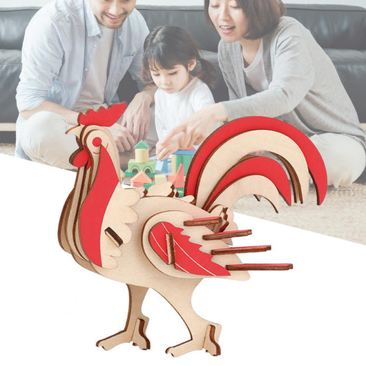 Puzzle 3D de Madera Dinosaurio Rex - Modelo Láser DIY Educativo - Image 2
