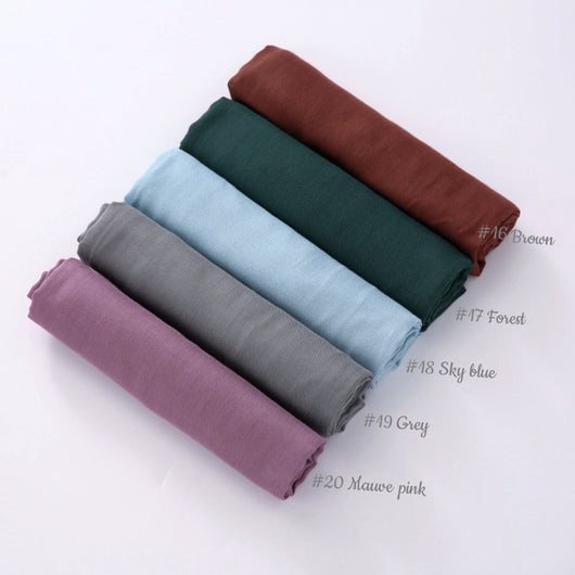 Pañuelo Modal Transpirable de Algodón y Lino - Colores Sólidos Monocromáticos - Image 58