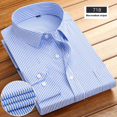 Camisa Ejecutiva a Rayas para Hombre - Manga Larga Primavera Otoño - Image 8