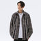 Camisa de Manga Larga Cuadros con Hilo Plateado Trenzado para Hombre