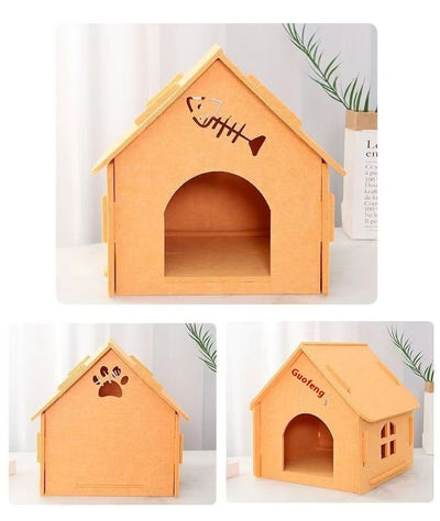 Cama Felpa para Gatos Cuatro Estaciones Desmontable y Lavable - Image 9