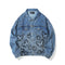 Chaqueta Denim con Estampado Mariposa Hombre - Diseño Europeo Trendy