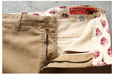 Pantalones Casuales Rectos de Algodón Twill Retro para Hombre - Image 24