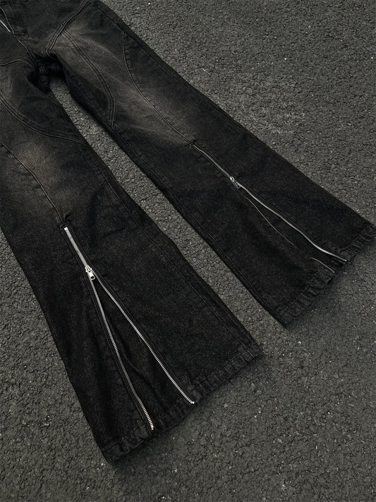 Pantalones Vaqueros Acampanados con Doble Cierre - Corte Holgado y Pierna Ancha - Image 2