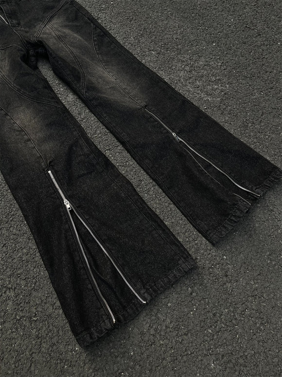 Calça Jeans Flare com Fecho Duplo - Caimento Solto e Perna Larga