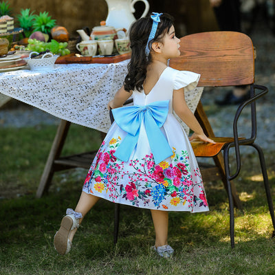 Vestido Princesa Estampado Forjado con Diadema - Image 2