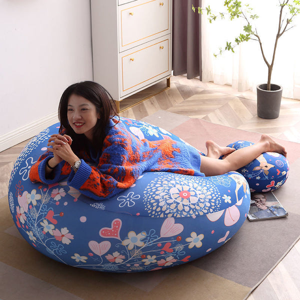 Sofá Perezoso Puf Reclinable con Funda Lavable para Balcón