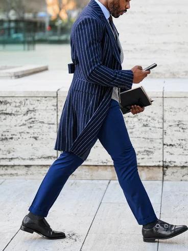 Abrigo Clásico de Rayas para Hombre