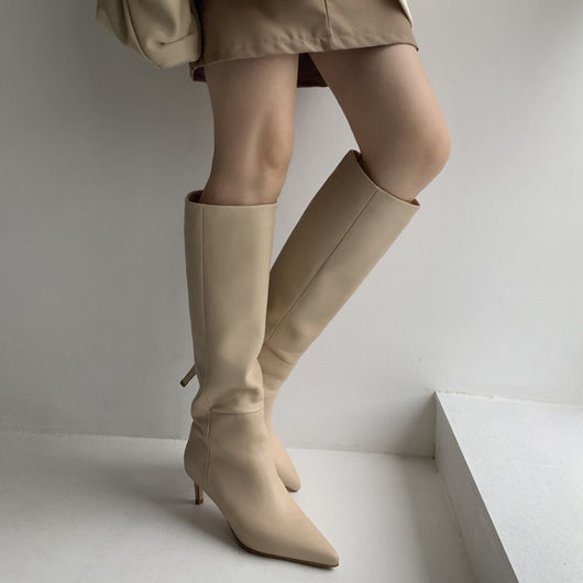 Botas Altas Mujer Otoño Invierno Punta Afilada Tacón Stiletto - Image 2
